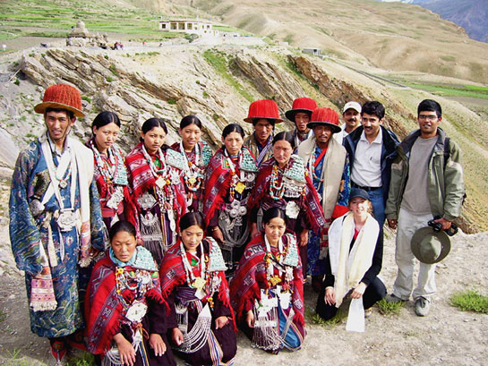 Community conservation work in Spitis villages includes creating livestock-insurance schemes, predator-proof corrals, and  grazing-free reserves where wild prey species can thrive. Here, a conservation partner community meets with a team of conservationists from the Nature Conservation Foundation/Snow Leopard Trust.