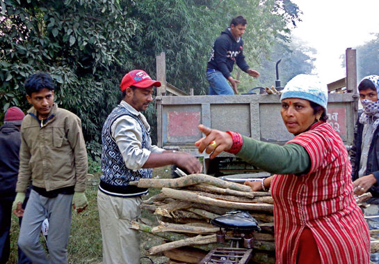 Sabitra Pun was one of many who initially protested the declaration of Banke as a national park fearing a threat to livelihoods. Today, she is at the forefront of protection efforts. Here, she is seen addressing locals after a seizure of illegally procured wood.