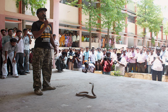 Sadiq Ali, who founded the Ooty-based Wildlife and Nature Conservation Trust in 2012, conducts an awareness programme.