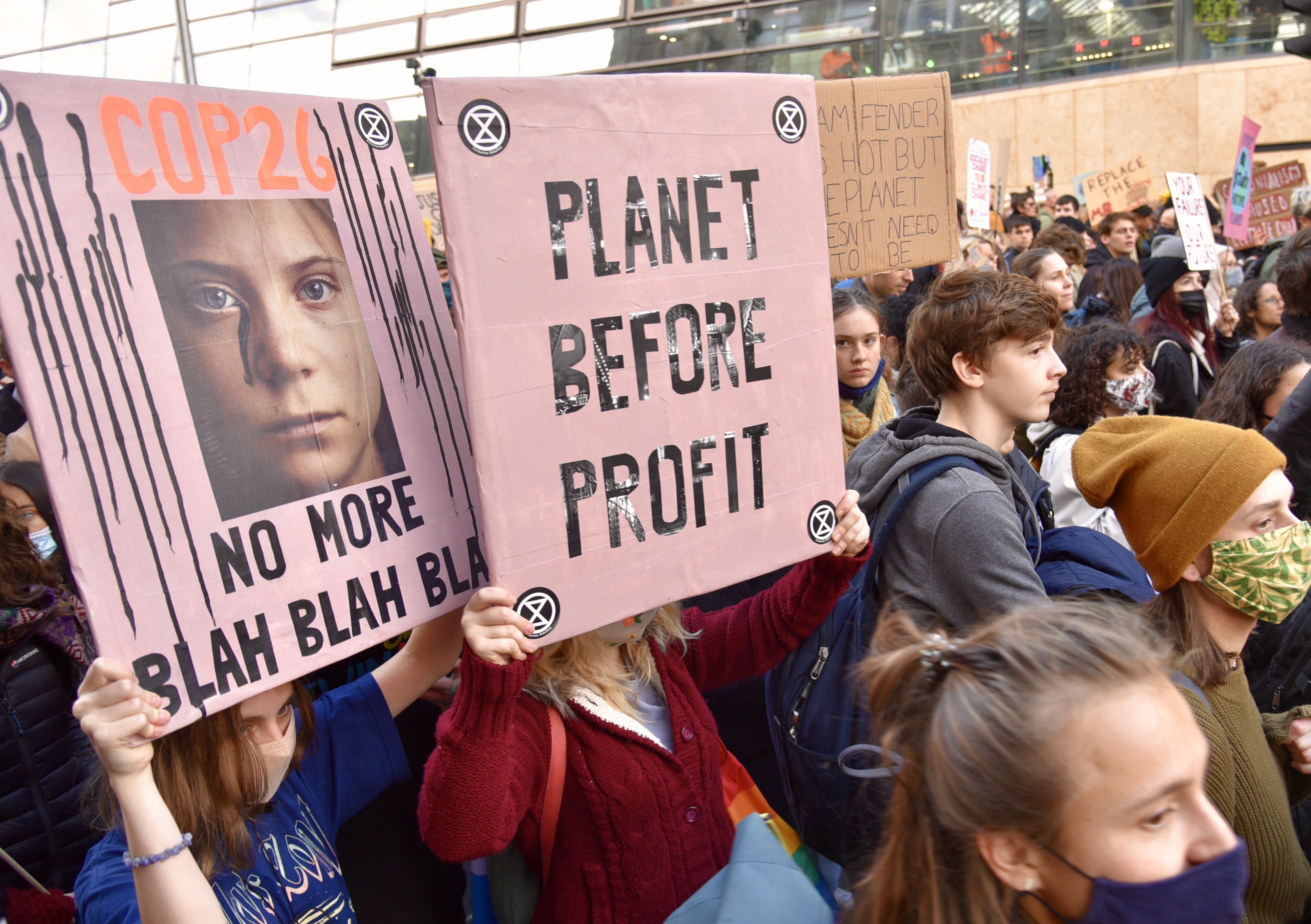 youth at the Fridays for Future protest in Glasgow