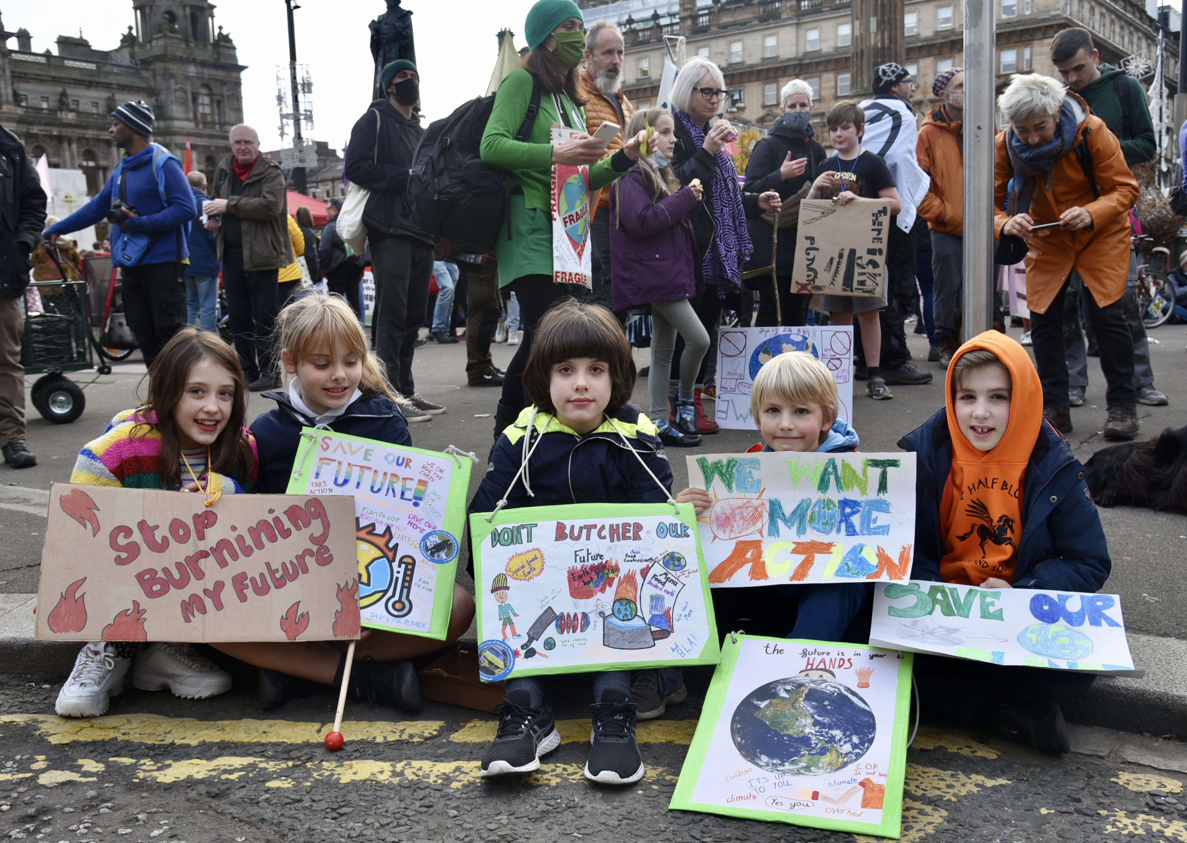 Many young climate activists in Glasgow were missing a day of school to attend the protest.